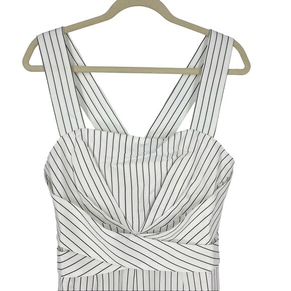 Foxiedox Sappho Jumpsuit Wide Leg White White Stripe Women’s Size Large NWT - Picture 5 of 11